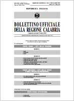 Bollettino Ufficiale della Regione Calabria