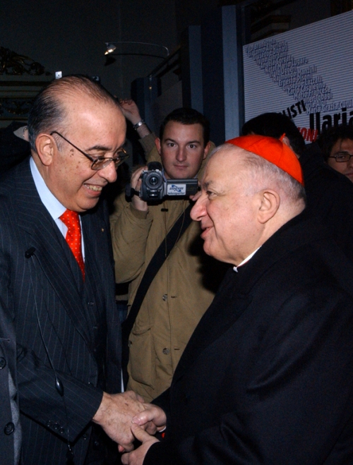 Franco Abruzzo con il Cardinale Tettamanzi Arcivescovo di Milano