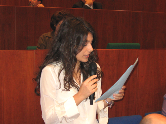 La rappresentante del Forum Fo.re.ver. nel corso del suo intervento