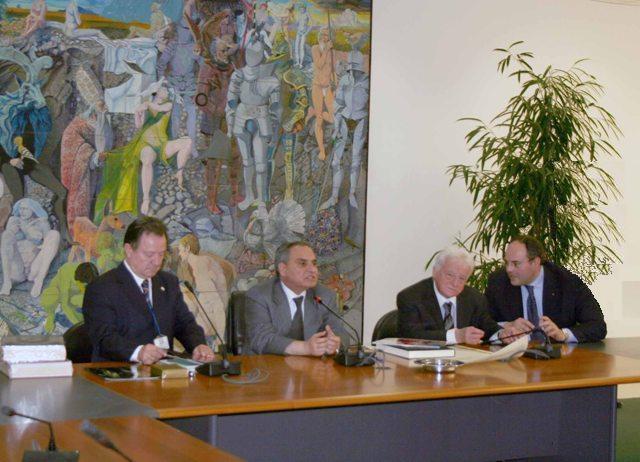 Il Presidente Giuseppe Bova ed i delegati Unesco a Palazzo Campanella