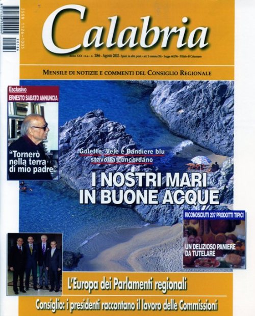 Il numero di ''Calabria'' dell'Agosto 2002 con l'intervista allo scrittore italo-argentino