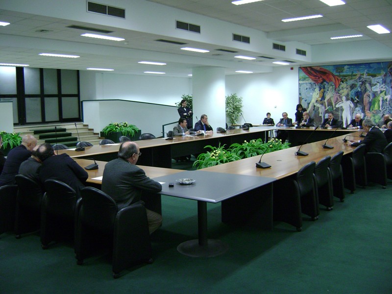 Una riunione della Conferenza dei Presidenti dei gruppi consiliari a Palazzo Campanella