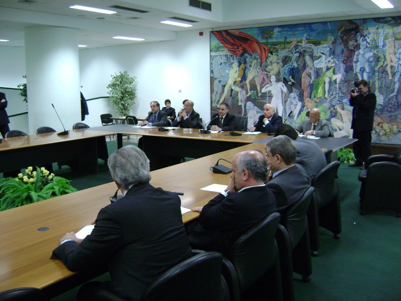 Una riunione di Conferenza dei presidenti dei gruppi a Palazzo Campanella