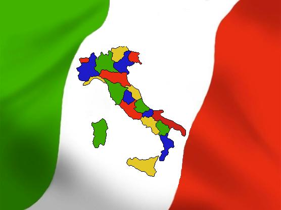 La bandiera italiana che si ispira al federalismo