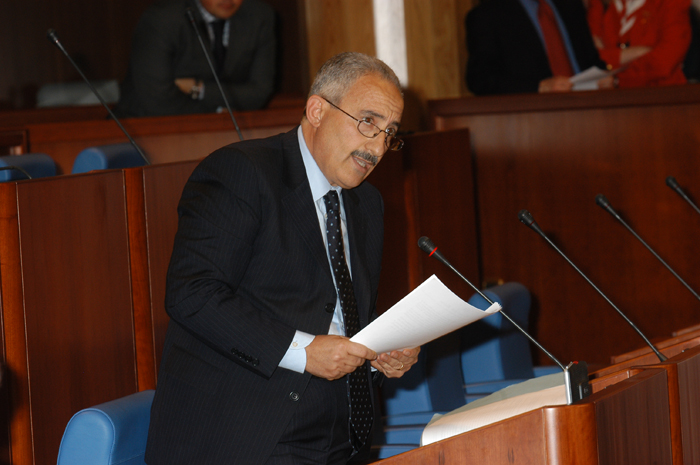 Il vice presidente del Consiglio Francesco Fortugno nel corso di un intervento in Aula