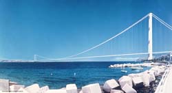 Una fotosimulazione del ponte visto dalla Calabria