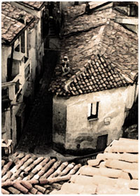 Una antica immagine di Torre di Ruggiero