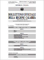 Bollettino Ufficiale della Regione Calabria