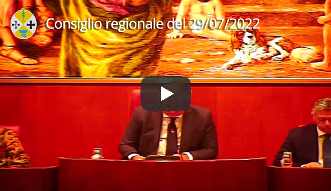 Seduta del Consiglio regionale del 29/07/2022