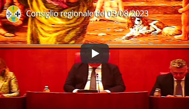 Seduta del Consiglio regionale del 03/08/2023