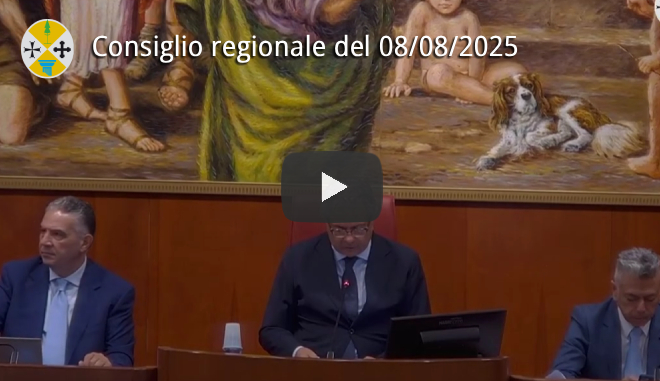 Seduta del Consiglio regionale dell'8 agosto 2025