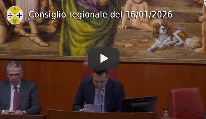 Seduta del Consiglio regionale del 16 gennaio 2026