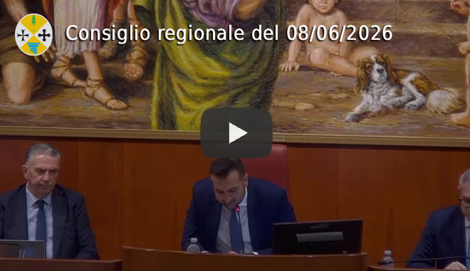 Seduta del Consiglio regionale dell'8 giugno 2026
