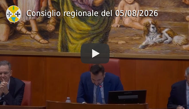 Seduta del Consiglio regionale del 5 agosto 2026
