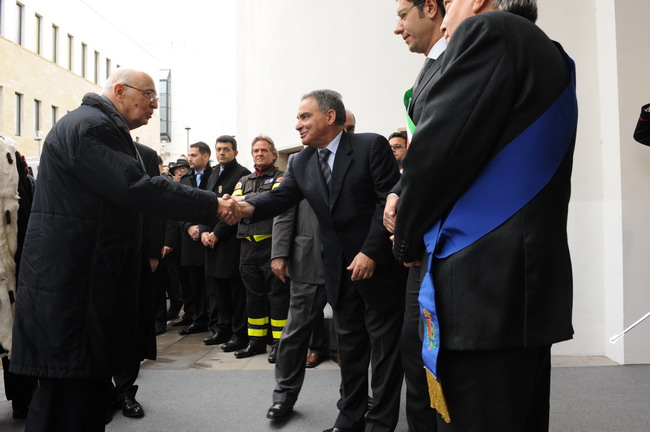 Il Presidente del Consiglio Giuseppe Bova accoglie il  Capo dello Stato all'Universit Mediterranea